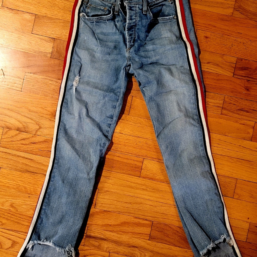 McGuire denim racing stripe jeans